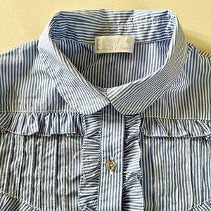 Elsy Junior short sleeve striped blouse- size 7-8